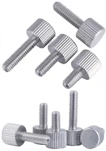 Knurled Stainless Steel Thumb Screw M2 M3 M4 M5 M6 Flat Head Thumbscrew Bolt - Picture 1 of 4