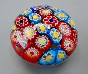 Pisapapeles vintage de vidrio artístico Millefiori - diseño floral multicolor - en caja - Imagen 1 de 5
