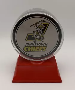 Disco de colección Johnstown Chiefs ECHL con estuche Eastern Hockey ligas menores SlapShot - Imagen 1 de 11