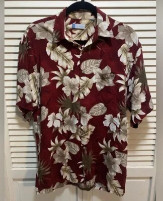 Half Moon Casual Shirt Hawaiian Tropical Button Up Size Medium Short Sleeve - Image 1 of 4