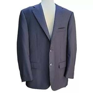 Mens 42 R Corneliani Slate Blue Multi Stripe 100 % Wool Suit Made Italy - Picture 1 of 19