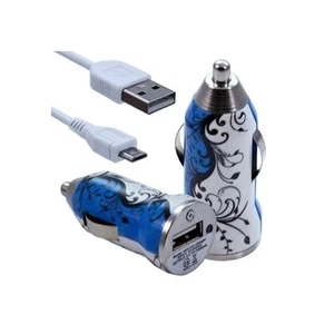 Chargeur voiture allume cigare USB avec câble data HF25 pour Alcatel : One Touch - Photo 1/2