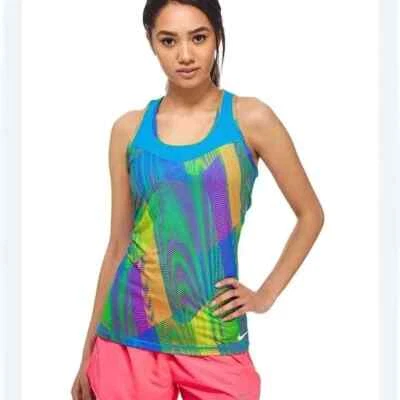 Regata esportiva Nike feminina multicolorida Hypercool frequência arco-íris tamanho G - Imagem 1 de 4
