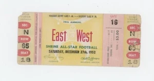Shrine Bowl East vs. West All Star 1952 Football Game Ticket Kezar Stadium - Bild 1 von 2