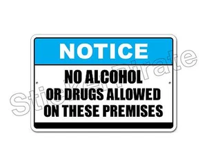 *Aluminium* Kein Alkohol oder Drogen erlaubt 8" x 12" Metall Neuheit Schild NS 4102 - Bild 1 von 2
