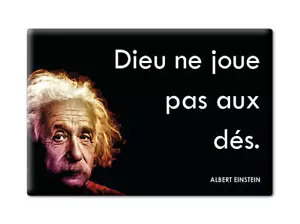 ALBERT EINSTEIN APHORISMS QUOTES PROVERBS ""GOD PLAYS DICE"" MAGNET -1 - Picture 1 of 8