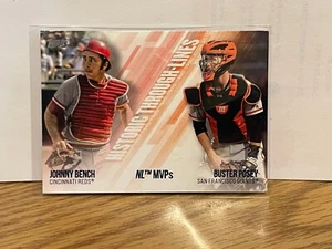 2019 Topps #HTL-28 Buster Posey / Johnny Bench Historic Through-Lines - Picture 1 of 2