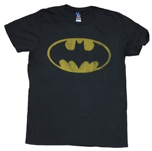 Batman Adult New T-Shirt - Classic Distressed Batman Logo - Picture 1 of 1
