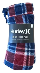 Hurley Men's Plaid Fleece Loungewear Pants w/Pockets Super Soft Size L 36/38 - Picture 1 of 3