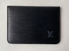 Louis Vuitton Czarne skórzane etui identyfikacyjne Epi