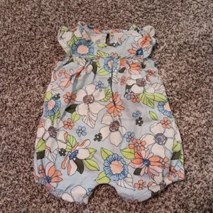 Just One You 3M Floral Pink Blue keyhole Romper 3 Months - Picture 1 of 4