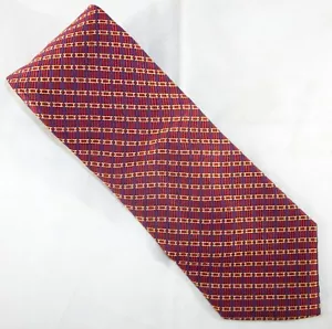 Nautica Red, Gold, & Blue Stripes Jacquard Silk Neck Tie 57" Long x 4" W (E767) - Picture 1 of 3