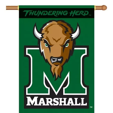 Marshall University Thundering Herd Garden House Flag 28" x 40" Banner Two Sided Cover