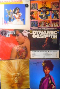 Lot of 6 R&B Soul vinyl LP record albums: Donna Summer, Tramps, Soul Train, etc - Imagen 1 de 12