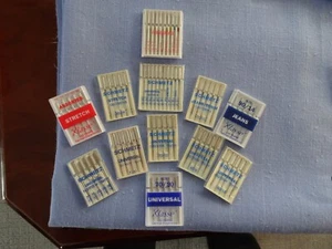 12 PACKS OF SCHMETZ & KLASSE NEEDLES-2JEANS, 2 STRETCH,6 UNIVERSALS,2 MIXED-NEW - Picture 1 of 5