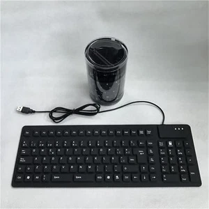 Spanish Waterproof, Flexible, Foldable Silicone Keyboard with 105 Keys for PC - Picture 1 of 7