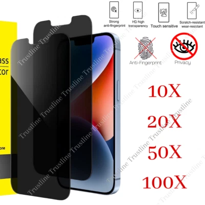 Bulk Lot Privacy Screen Protector Anti Spy Tempered Glass For iPhone 14 8 7 6 X - Image 1 of 4