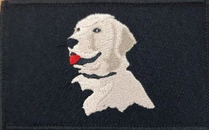 Labrador Service Dog Patch With Hook Adhesive Fastener Black Border #1 - Picture 1 of 2