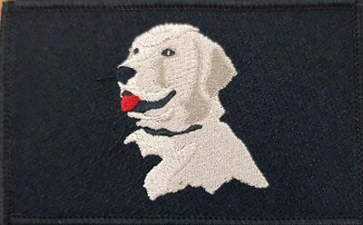 Labrador Service Dog Patch With Hook Adhesive Fastener Black Border #1 - Image 1 of 2