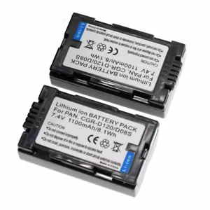 PARA Batería Panasonic CGR-D08R (PAQUETE DE 2) PV-GS2 GS9 NV-DS29B DS150 NV-MX300E - Imagen 1 de 8