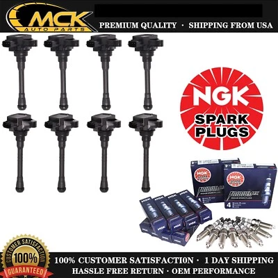8x Bobina de encendido y 8x Bujía NGK para Nissan NV2500 NV3500 TITAN 5,6 L Foto 1 de 4