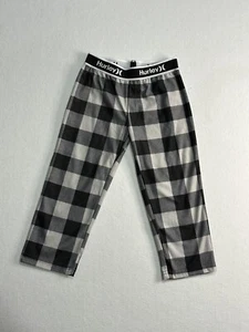 Hurley Pajama Pants Boys 4 Black Grey Check  - Picture 1 of 4