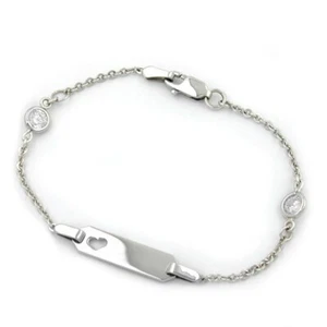 Bracciale Banda di Piastra Braccialetti, 925 Argento Rodiato, 15cm, Bambini IN - Picture 1 of 2