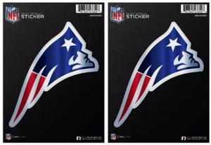 2 New England Patriots 5 Inch Die Cut Flat Vinyl Decal Sticker Chrome Metallic - Picture 1 of 6