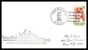 Naval Cover USS New England CG-22 1975 - Picture 1 of 2