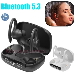 Bluetooth 5.3 Wireless Headset TWS Earphones Earbuds Stereo Ear Hook Headphones - Picture 1 of 14
