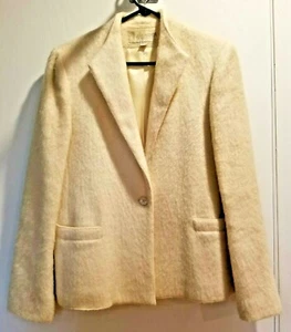 VINTAGE IVORY JOHN MEYER 1 FRONT BUTTON 3 SLEEVE BUTTONS BLAZER JACKET SZ 10 - Picture 1 of 4