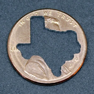 Lucky penny with Texas cut out - Picture 1 of 1