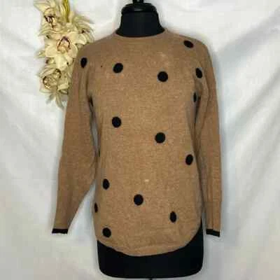 Suéter Catherine Malandrino Bronceado Cachemira Cuello Redondo Pequeño Usado en Excelente Condición Ver Descripción Foto 1 de 4