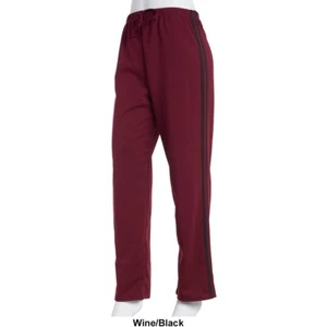 Lexington Avenue Womens Contrast Double Stripe Pants 1X Wine/Black - Picture 1 of 1