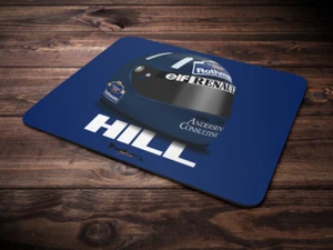 Alfombra de ratón Damon Hill 1996 ángulo casco Williams F1 - Scuderia GP - Imagen 1 de 2