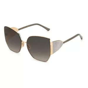 Occhiali da sole donna Jimmy Choo River/S 763/HA ORO FANGO marrone occhio di gatto autentici - Foto 1 di 3