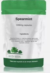 Spearmint Leaf 1000MG Capsules – Digestive & Hormonal Health Support - ECOVITS - Picture 1 of 2