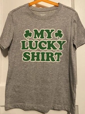 EUC Carter’s 7 St. Patrick’s Day “MY LUCKY SHIRT” graphic T-shirt tee small - Image 1 of 2