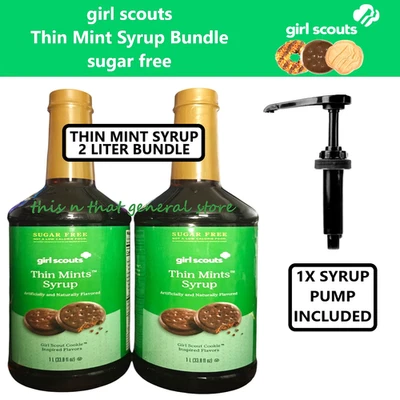 2 件 GIRL SCOUTS 无糖薄薄薄薄荷 SYRUP Plus 1X PUMP 适用于咖啡烘焙甜点 — 第 1/4 张图片