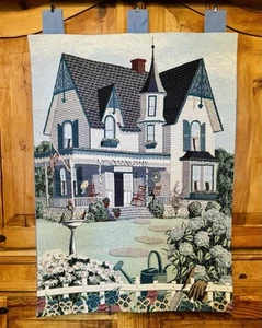 Colonial All American Home, viktorianischer gewebter Wandteppich 25x35 Wandbehang ohne Stab - Bild 1 von 9