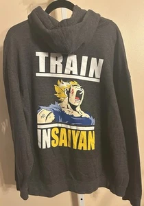 Train Insaiyan XL grau Hoodie lustig Training DBZ Majin Vegeta Dokkan Anime Logo - Bild 1 von 9