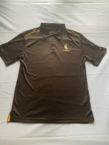 Colosseum Mens Brown wyoming 1/4 button short sleeve polo size M - Picture 1 of 7