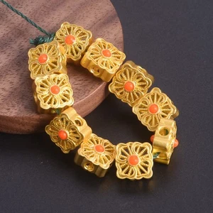 Lote de 5 cuentas sueltas de metal de aleación de 11 mm ~ 18 mm color dorado mate para hacer joyas - Imagen 1 de 10