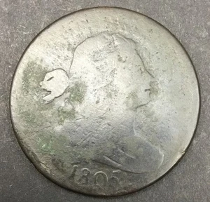 1805 Draped Bust Large Cent 1C - S268 Blunt 1 In Date - Picture 1 of 6