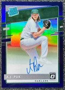 AJ Puk 2020 Donruss Optic #RRS-AP Rated Rookie Signature Purple /125 (RC, AU) - Picture 1 of 2