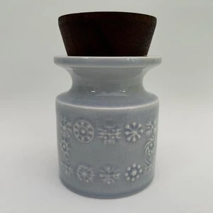 Vintage Portmeirion Totem Small Grey Spice Jar HTF Colour Teak Lid 60's - Picture 1 of 16
