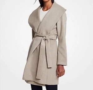 Ann Taylor Damen Wickelmantel Heather Ivory Wollmischung Petite S - Bild 1 von 14