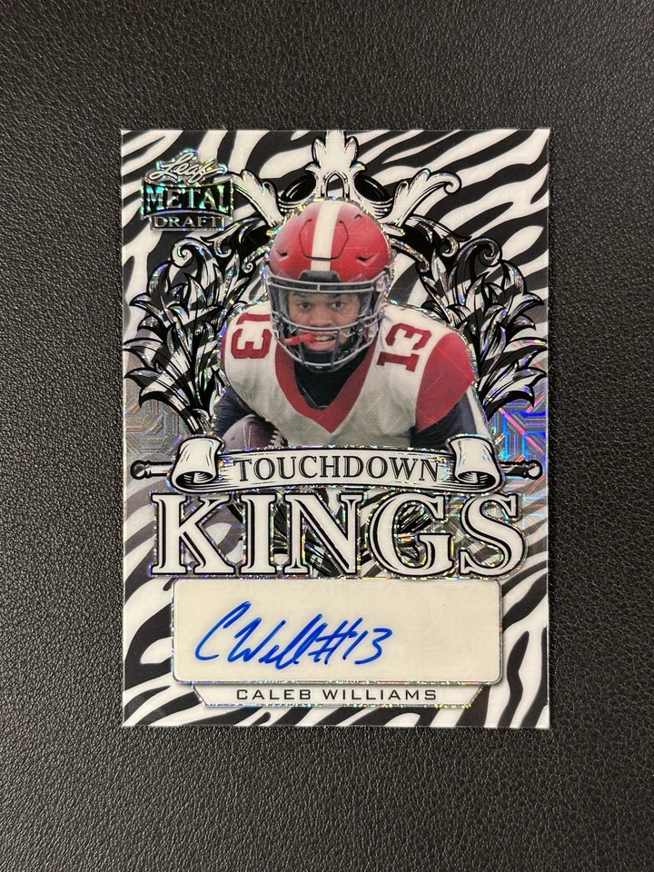 Leaf Caleb Williams 2022 Rookie Auto Zebra Touchdown Kings/5 Foto 1 de 1