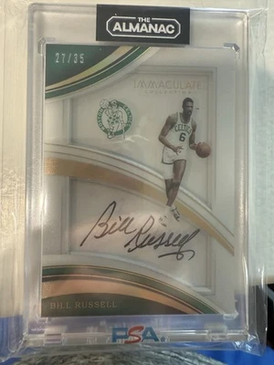 2016 IMMACULATE SHADOWBOX BILL RUSSELL ON CARD AUTO #D /35 CELTICS - Image 1 of 2