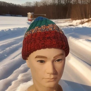 Gymboree Kinder Strick Beanie Mütze M/L - Regenbogen mehrfarbig gestreift Wintermütze - Bild 1 von 8